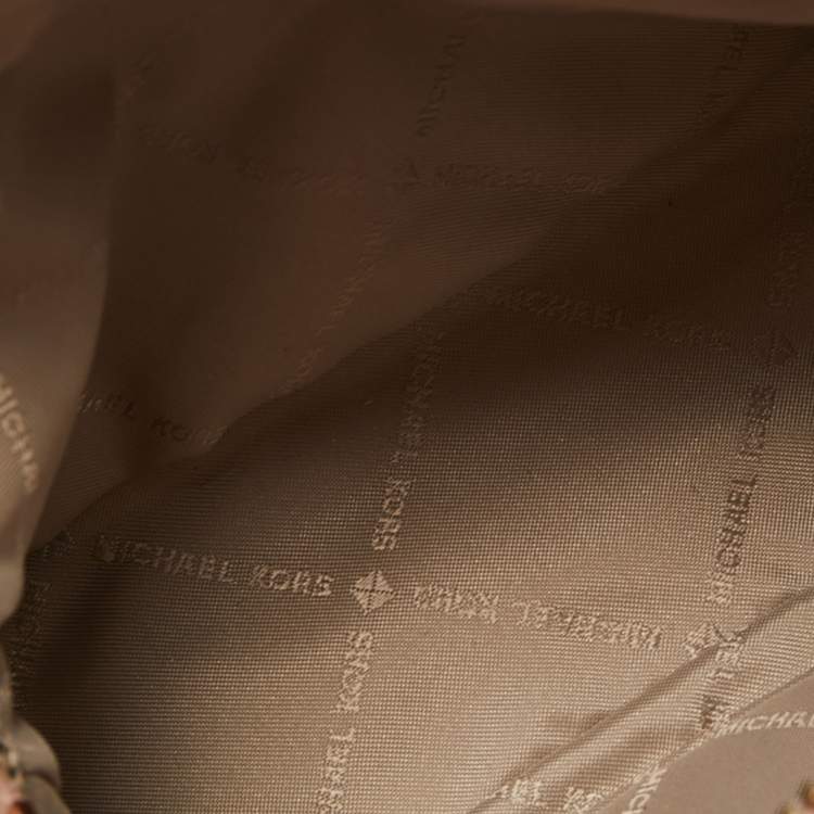 Pre Owned Michael Kors Rose Gold Patent and Leather Extra Small Emmy Dome Satchel