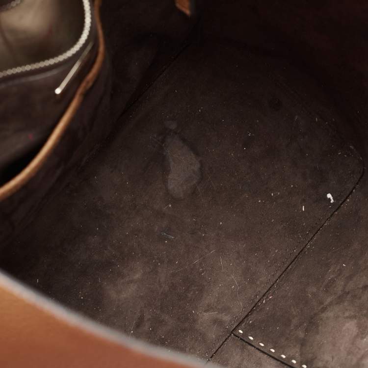 Pre Owned Michael Kors Brown Grained Leather Medium Tote