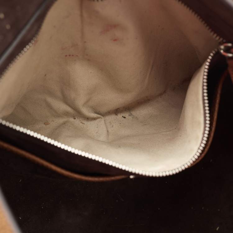 Pre Owned Michael Kors Brown Grained Leather Medium Tote