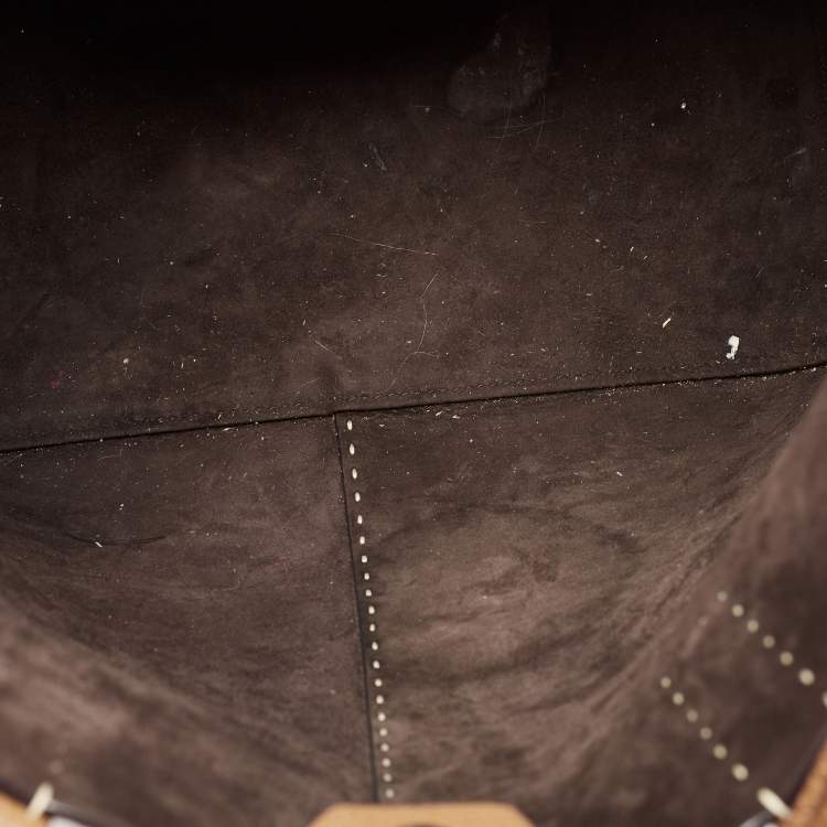 Pre Owned Michael Kors Brown Grained Leather Medium Tote