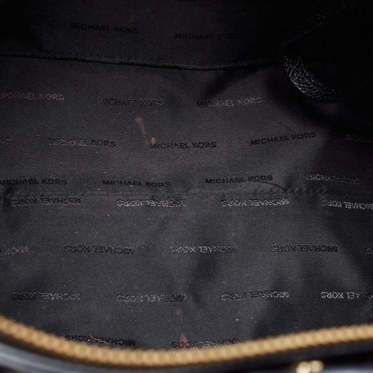 Pre Owned Michael Kors Black Pebbled Leather Large Dome Mercer Satchel