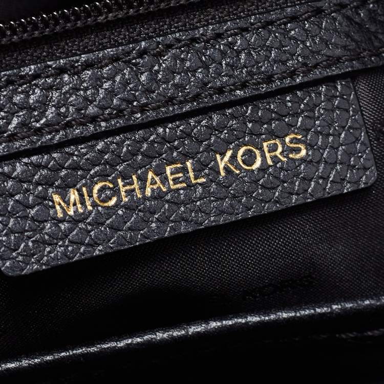 Pre Owned Michael Kors Black Pebbled Leather Large Dome Mercer Satchel