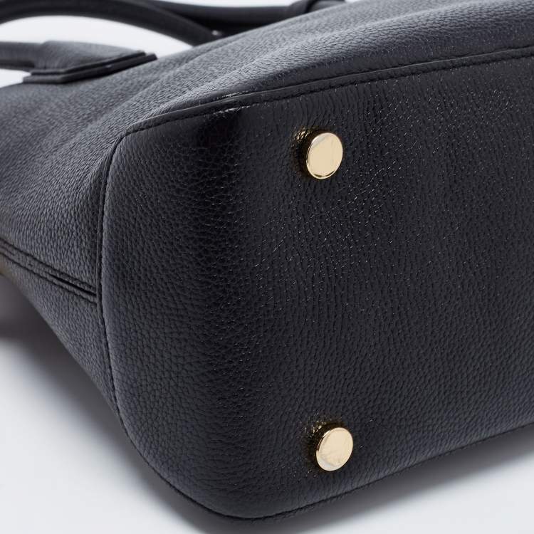 Pre Owned Michael Kors Black Pebbled Leather Large Dome Mercer Satchel