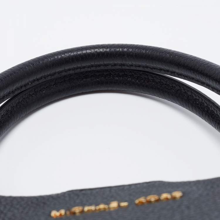 Pre Owned Michael Kors Black Pebbled Leather Large Dome Mercer Satchel