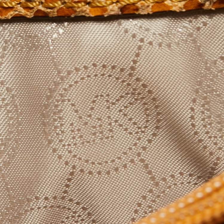 Pre Owned Michael Kors Yellow Python Embossed Leather Fulton Shoulder Bag