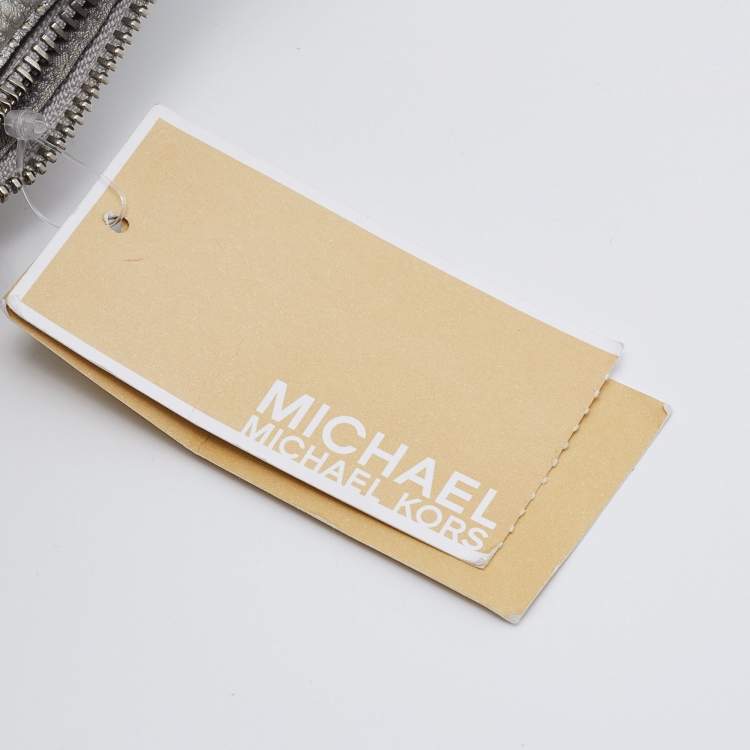 Pre Owned Michael Kors Silver Leather Jessa Convertible Backpack