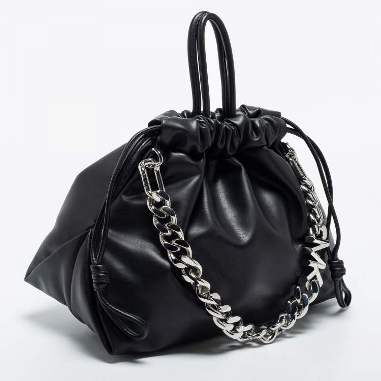 Pre Owned Michael Kors Black Leather Nola Shoulder Bag