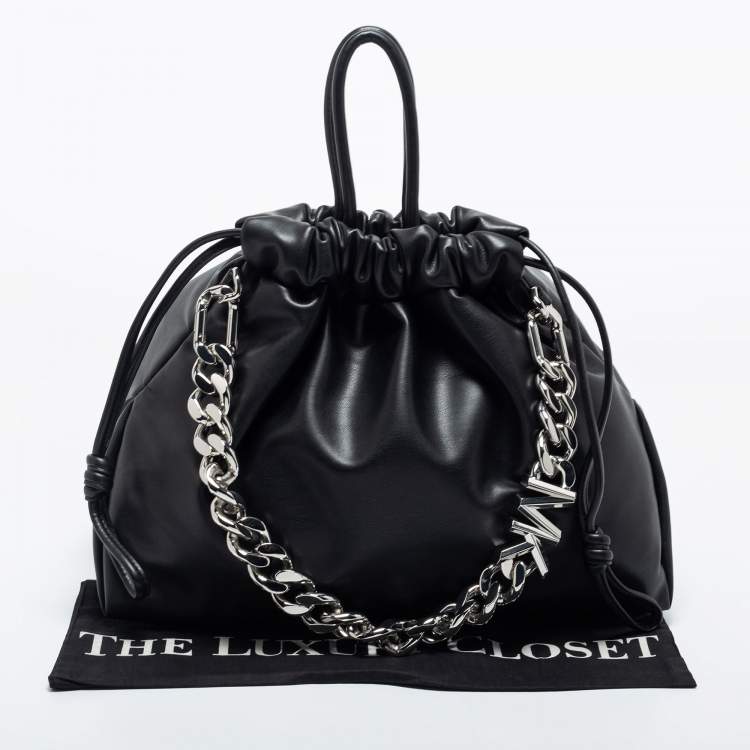 Pre Owned Michael Kors Black Leather Nola Shoulder Bag