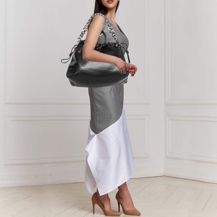 Pre Owned Michael Kors Black Leather Nola Shoulder Bag