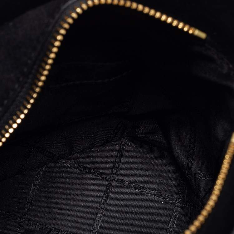 Pre Owned Michael Kors Black Croc Embossed Leather Mini Bea Bucket Bag
