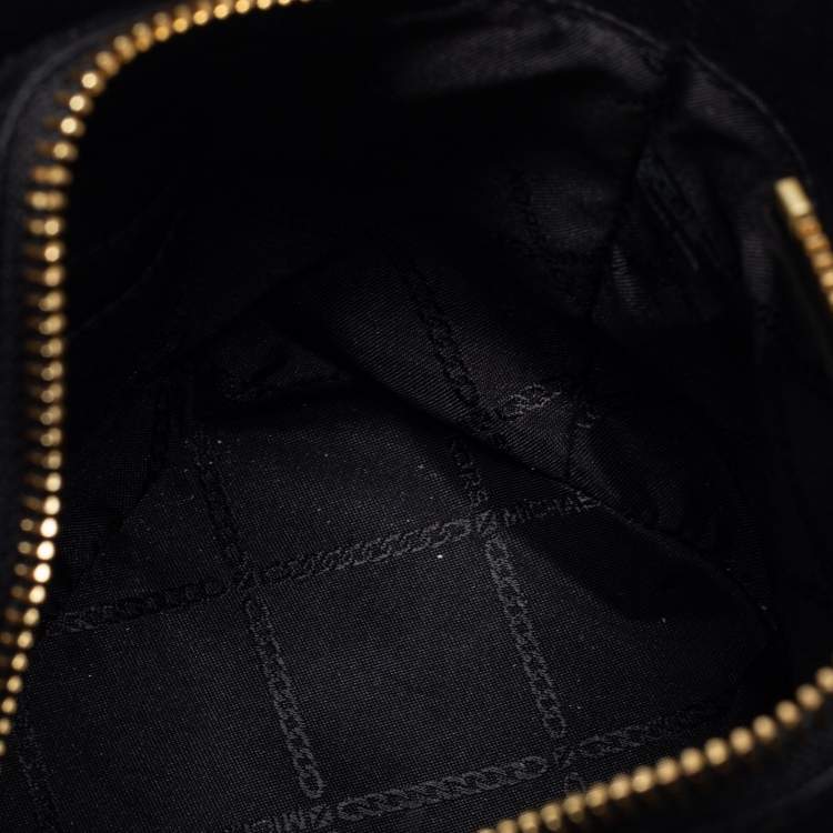 Pre Owned Michael Kors Black Croc Embossed Leather Mini Bea Bucket Bag