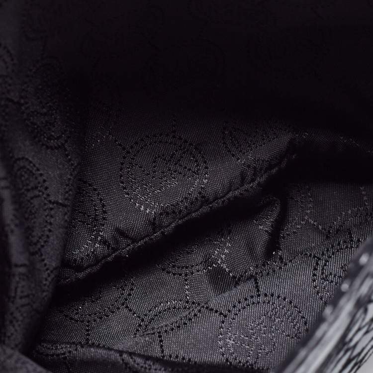 Pre Owned Michael Kors Black Python Embossed Leather Fulton Shoulder Bag