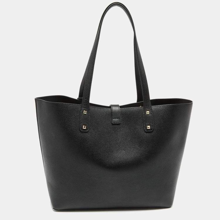 Pre Owned Michael Kors Black Leather Large Karson Carryall Tote