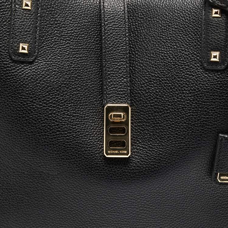 Pre Owned Michael Kors Black Leather Large Karson Carryall Tote