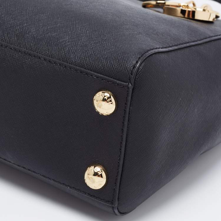 مملوكة مسبقًا MICHAEL Michael Kors Black Leather Small Cynthia Tote