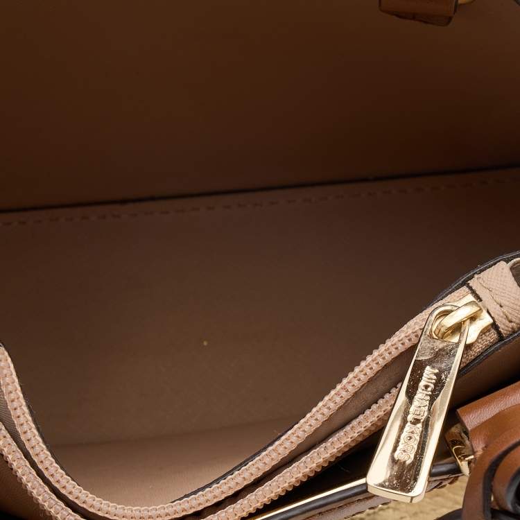 Pre Owned Michael Kors Multicolor Striped Leather and Python Embossed Leather Adele Tote