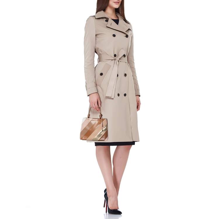 Pre Owned Michael Kors Multicolor Striped Leather and Python Embossed Leather Adele Tote