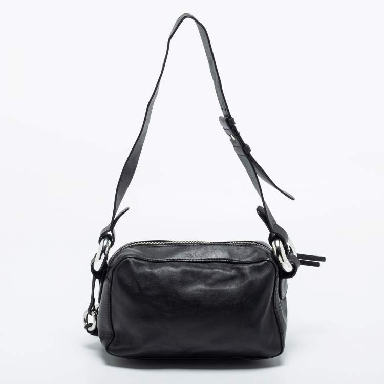 Pre Owned Michael Kors Black Leather Medium Grand Shoulder Bag