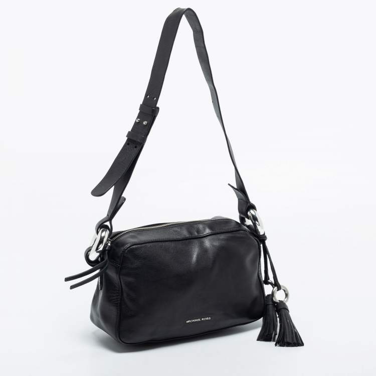 Pre Owned Michael Kors Black Leather Medium Grand Shoulder Bag