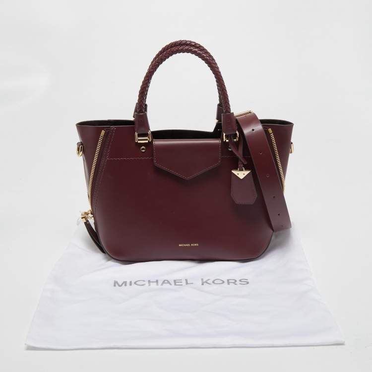 Pre Owned Michael Kors Burgundy Leather Blakely Tote