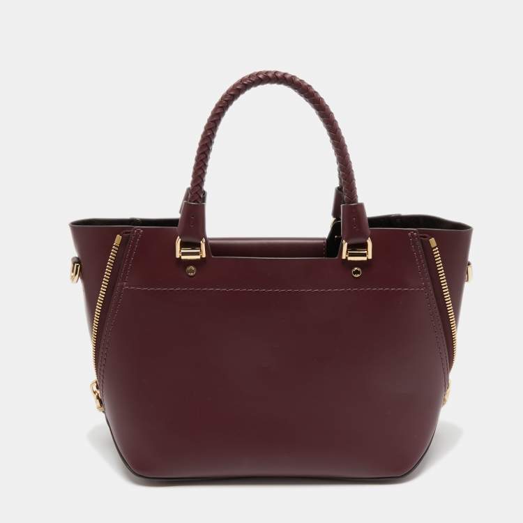 Pre Owned Michael Kors Burgundy Leather Blakely Tote