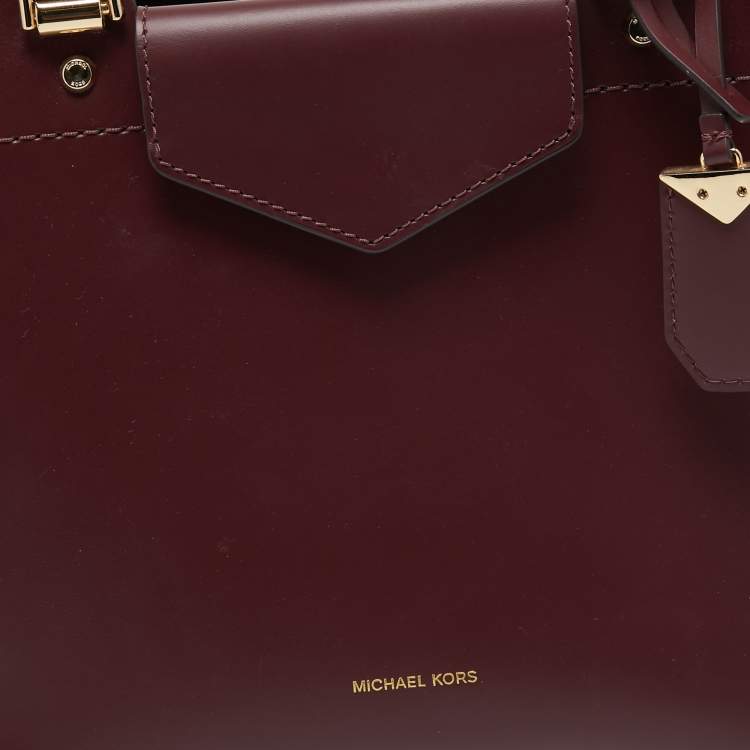Pre Owned Michael Kors Burgundy Leather Blakely Tote