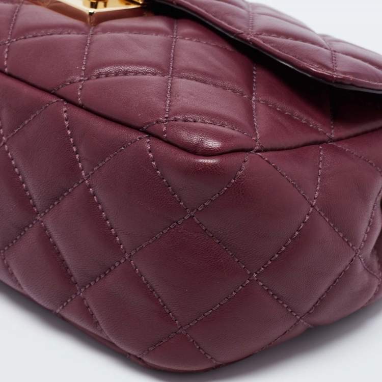 Pre Owned Michael Kors Burgundy Quilted Leather Sloan Shoulder Bag