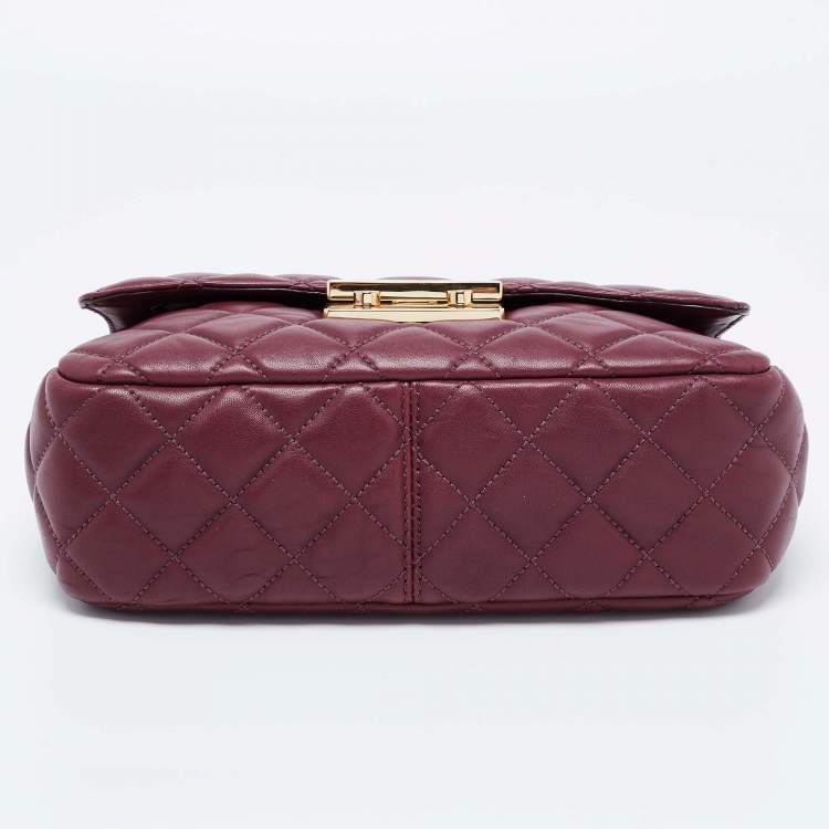 Pre Owned Michael Kors Burgundy Quilted Leather Sloan Shoulder Bag