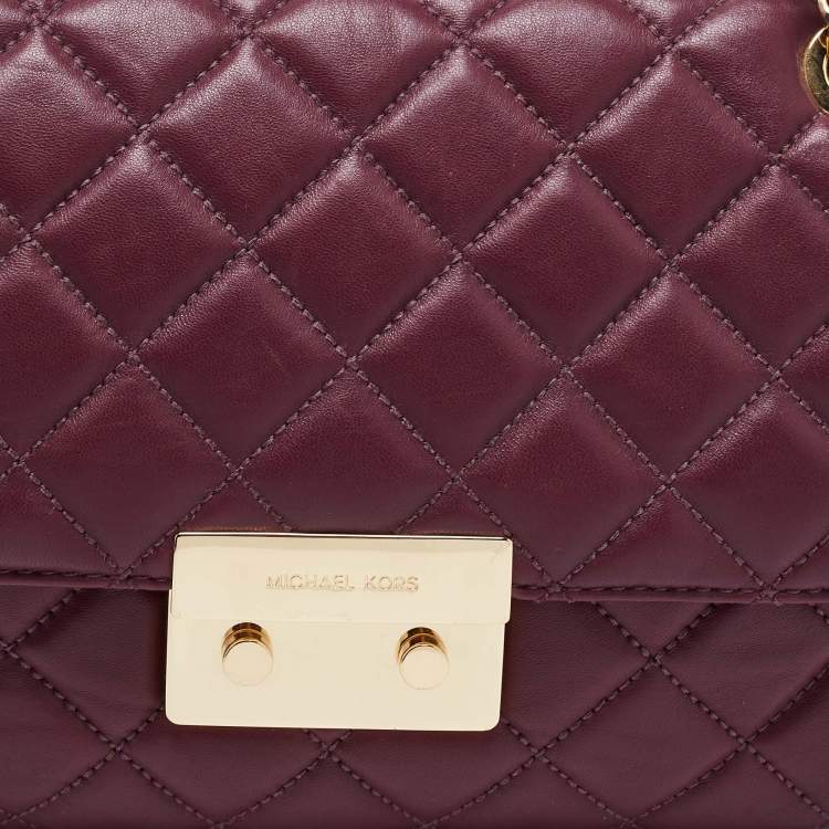 Pre Owned Michael Kors Burgundy Quilted Leather Sloan Shoulder Bag