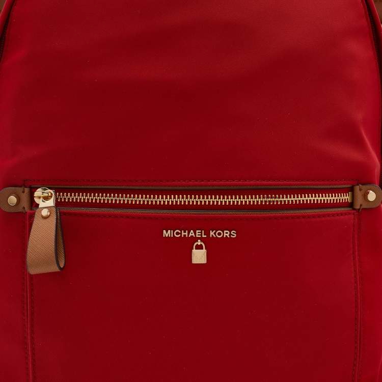 Pre Owned Michael Kors Red Nylon Large Kelsey Backpack
