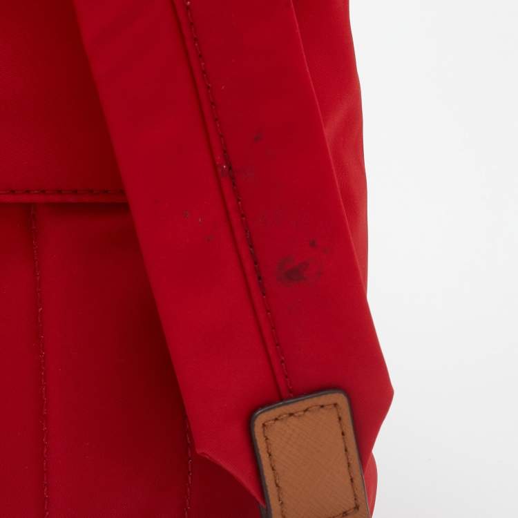 Pre Owned Michael Kors Red Nylon Large Kelsey Backpack