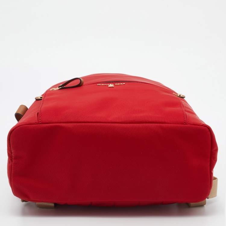 Pre Owned Michael Kors Red Nylon Large Kelsey Backpack