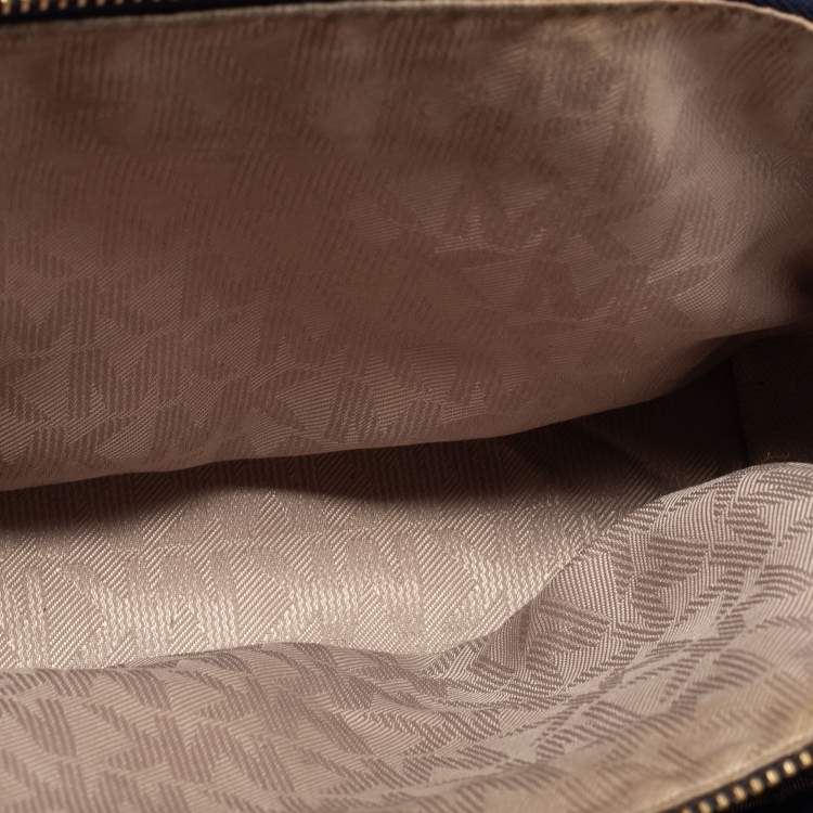 Pre Owned Michael Michael Kors Navy Blue Saffiano Leather Small Savannah Satchel
