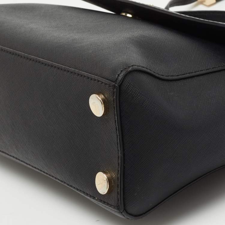 Pre Owned Michael Kors Black Leather Small Ava Top Handle Bag