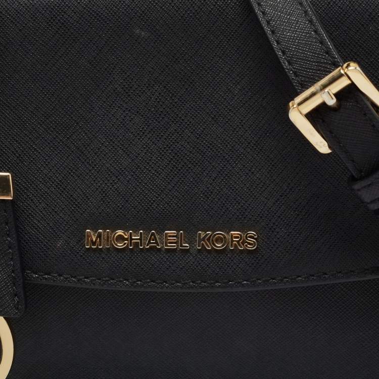 Pre Owned Michael Kors Black Leather Small Ava Top Handle Bag