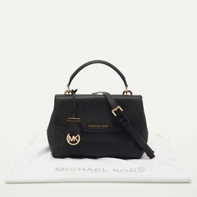 Pre Owned Michael Kors Black Leather Small Ava Top Handle Bag