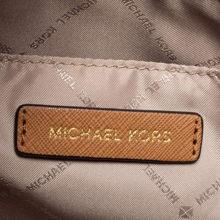 Pre Owned Michael Kors White Monogram Coated Canvas and Leather Large Sofia Tote