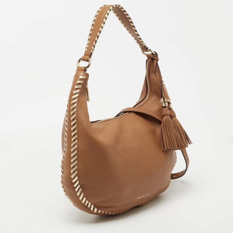 مملوكة مسبقًا Michael Kors Brown Pebbled Leather Lauryn Hobo