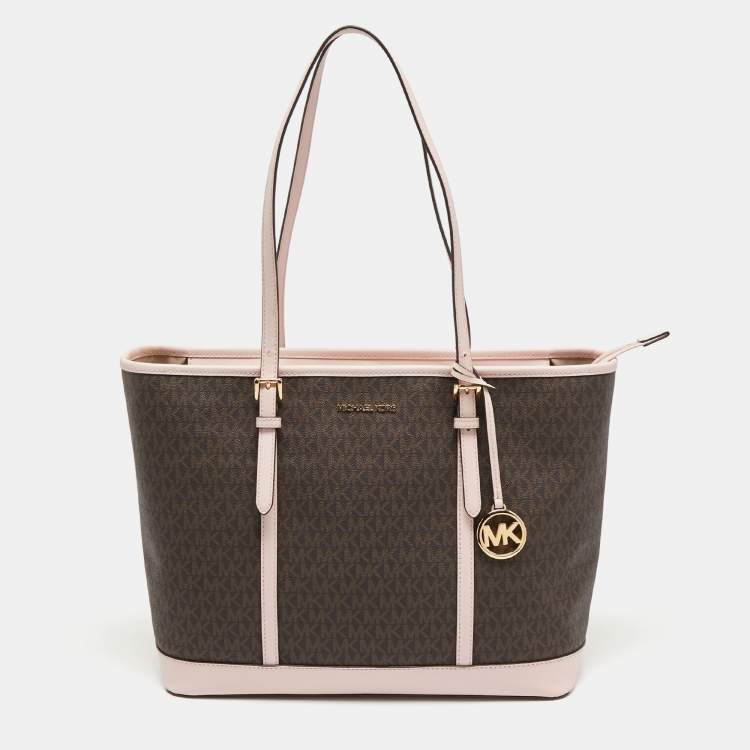 Michael Michael Kors Women's Jet Set Monogram Coated Canvas Tote