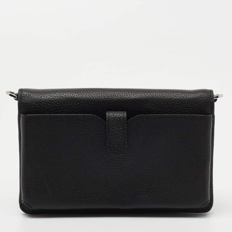 Pre Owned Michael Kors Black Pebbled Leather Convertible Crossbody Bag