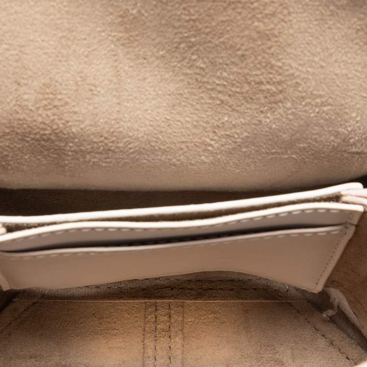 Pre Owned Michael Kors Pink/White Croc Embossed Leather Cece Shoulder Bag