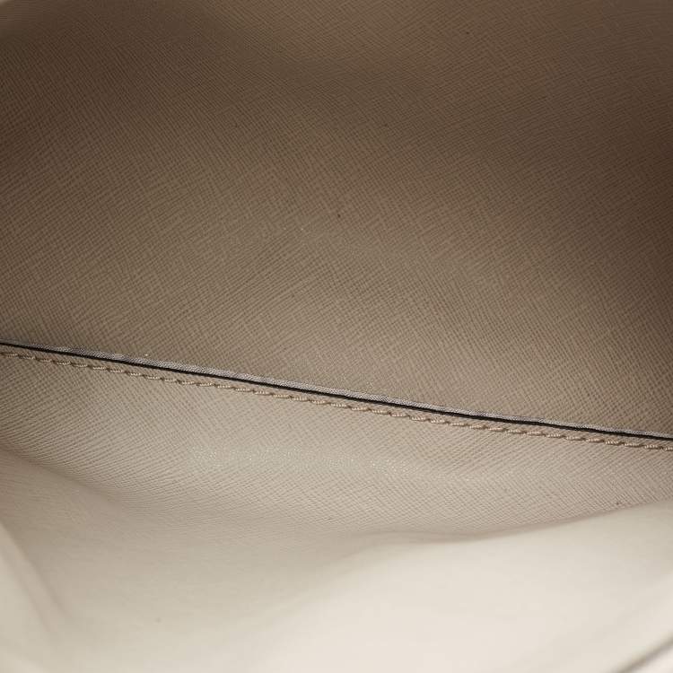 Pre Owned Michael Kors Grey/Black Leather Mercer Satchel