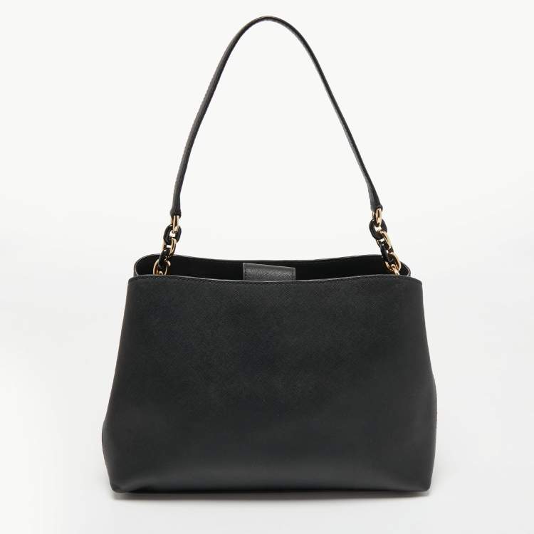 Pre Owned Michael Kors Black Leather Sofia Ballet Shoulder Bag