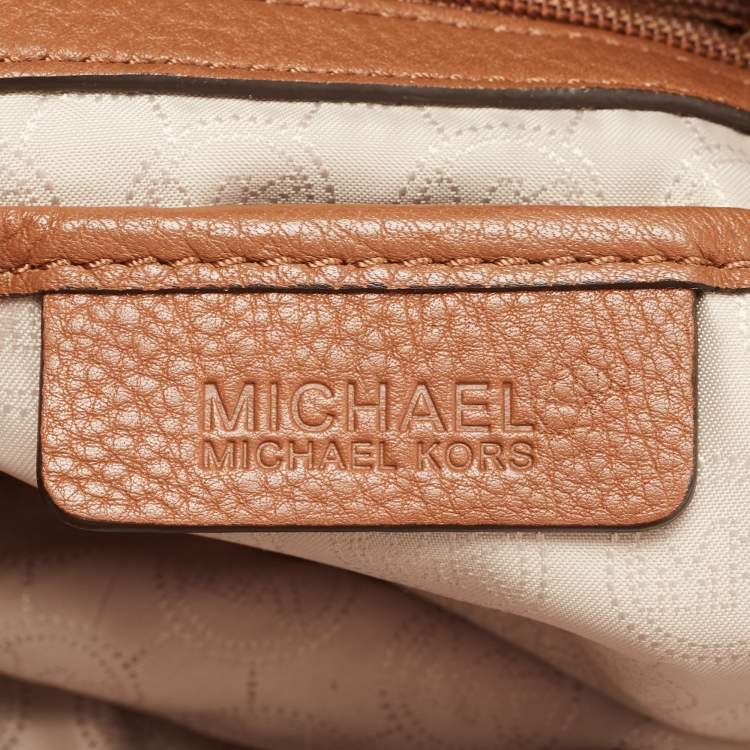 Pre Owned Michael Kors Brown/Beige Zebra Print Canvas and Leather Marina Shoulder Bag