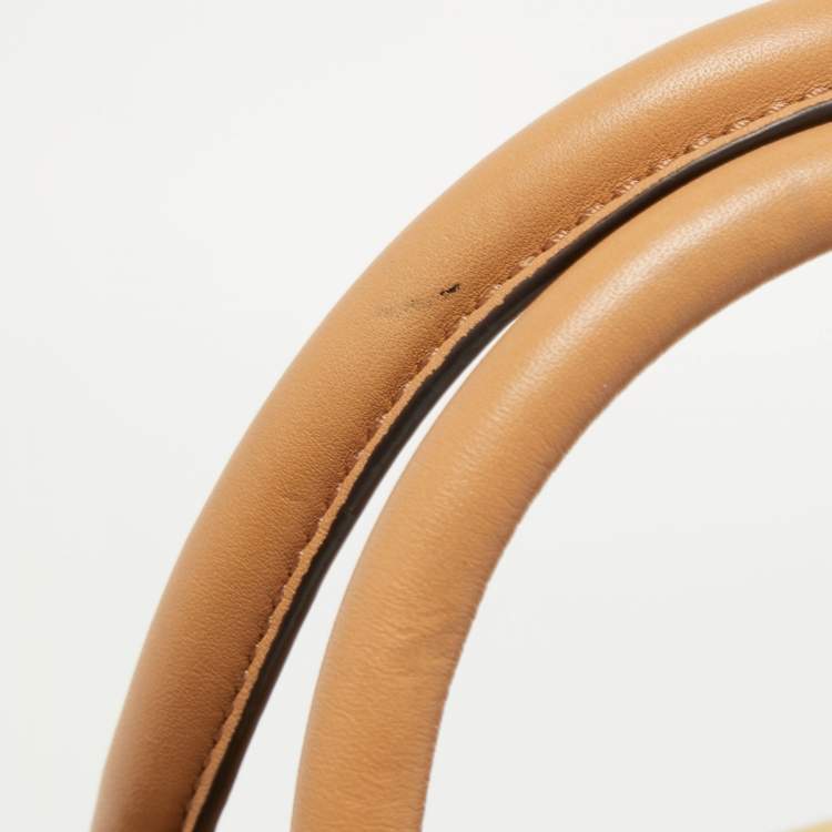 Pre Owned Michael Kors Black/Beige Leather Lana Tote