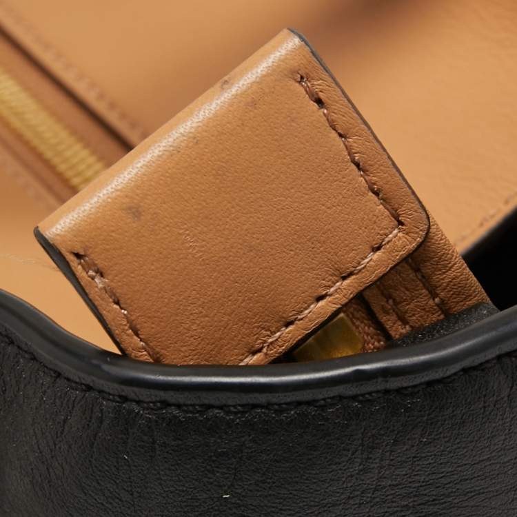 Pre Owned Michael Kors Black/Beige Leather Lana Tote