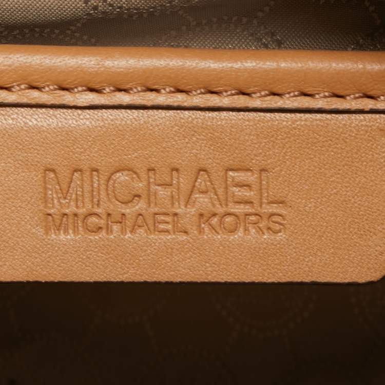 Pre Owned Michael Kors Black/Beige Leather Lana Tote