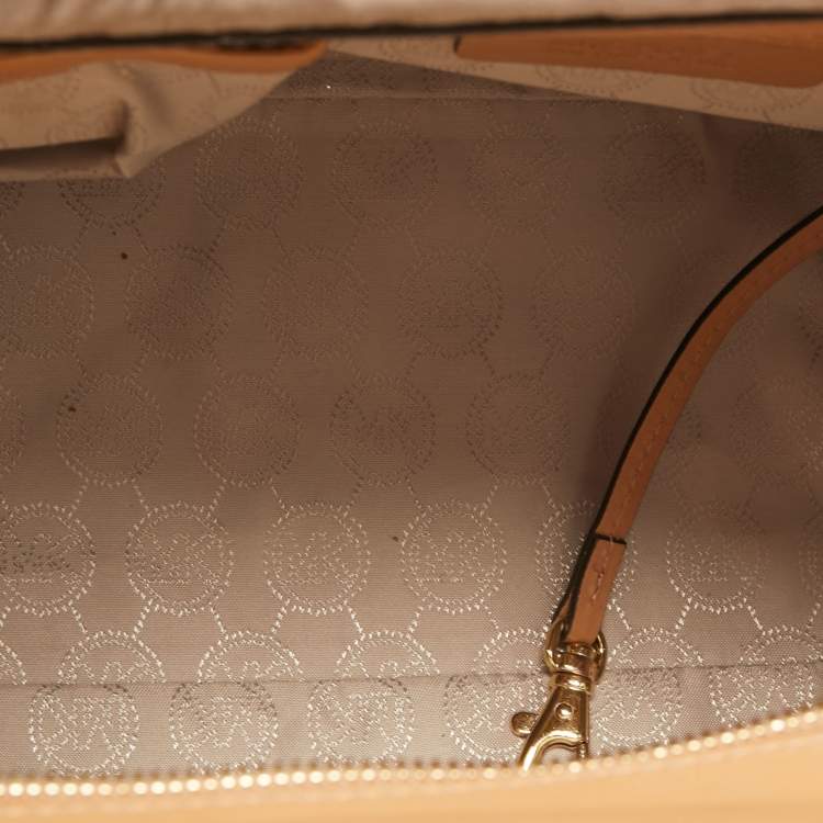 Pre Owned Michael Kors Black/Beige Leather Lana Tote