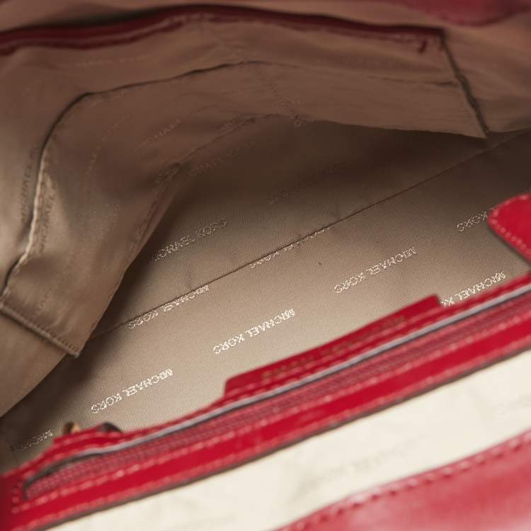 مملوكة مسبقًا Michael Kors Red Leather Mott Backpack