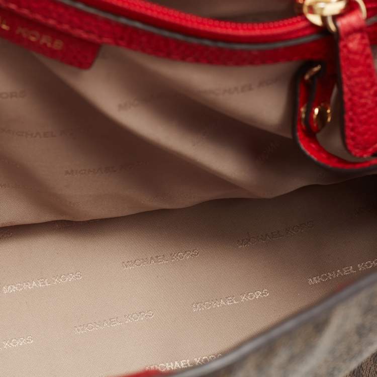 Pre Owned Michael Kors Multicolor Coated Canvas and Leather Bristol Medium Top Handle Bag